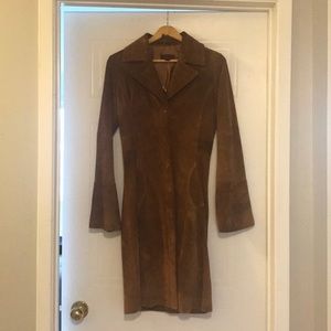 Suede trench coat